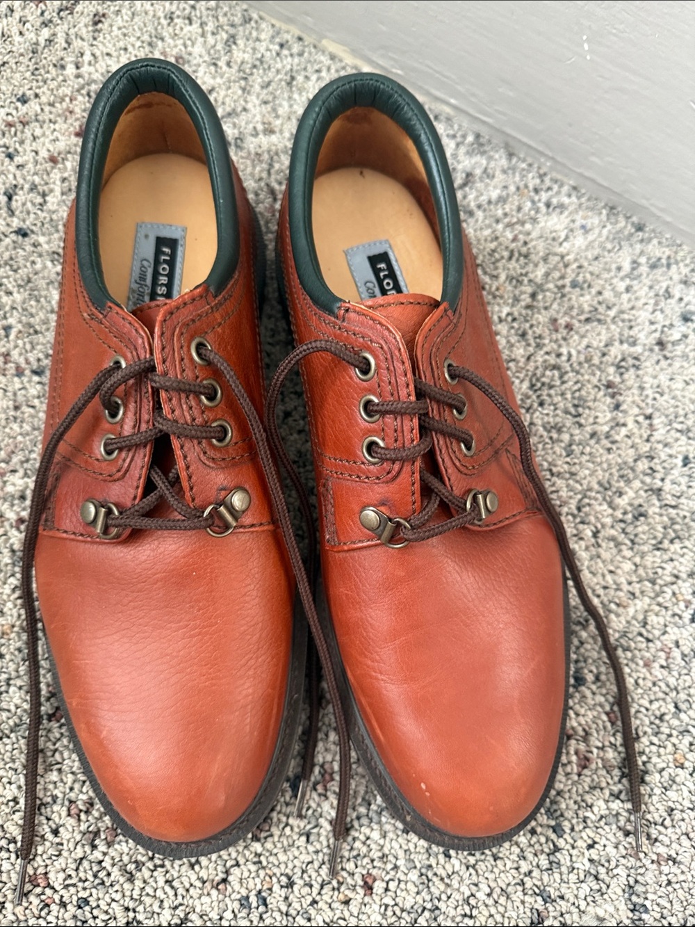 Florsheim Men’s Leather Casual Lace-Up Shoes in Brick Brown Sz 10.5